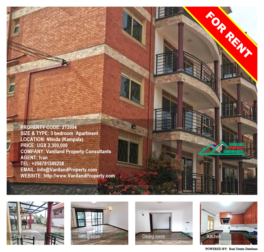 3 bedroom Apartment  for rent in Ntinda Kampala Uganda, code: 213994