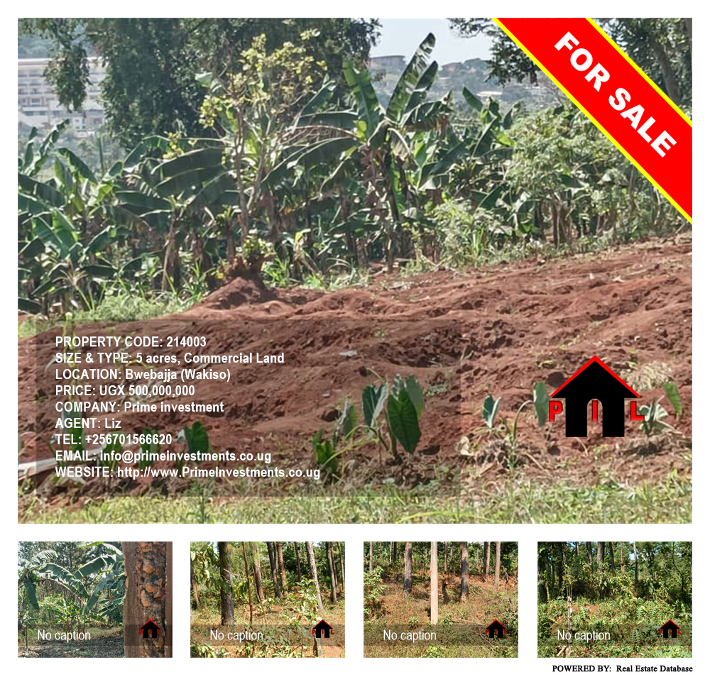 Commercial Land  for sale in Bwebajja Wakiso Uganda, code: 214003