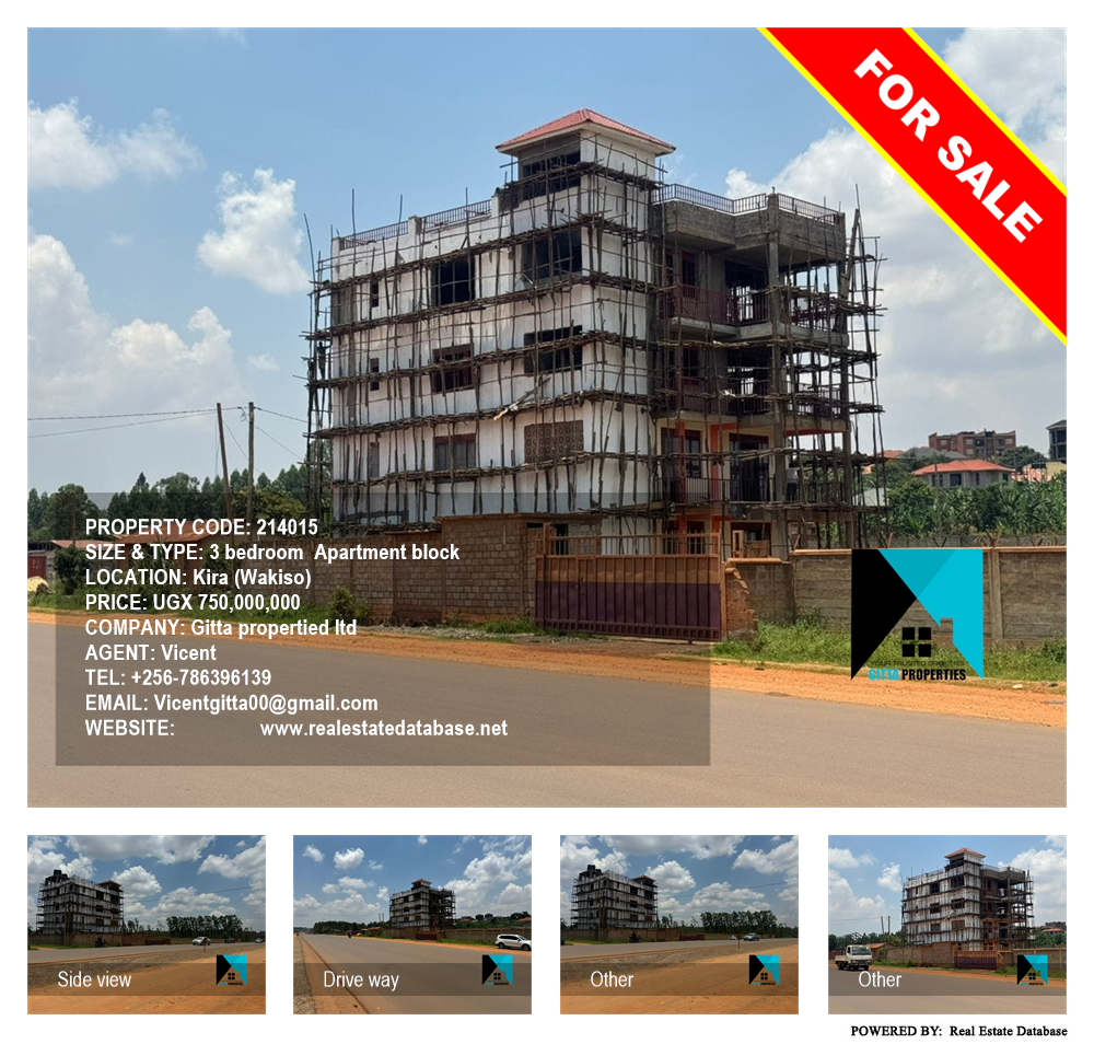 3 bedroom Apartment block  for sale in Kira Wakiso Uganda, code: 214015