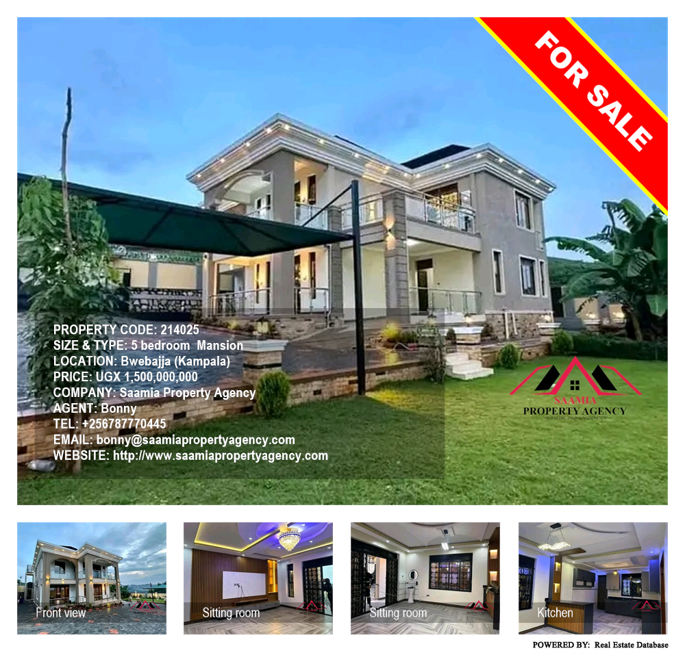 5 bedroom Mansion  for sale in Bwebajja Kampala Uganda, code: 214025