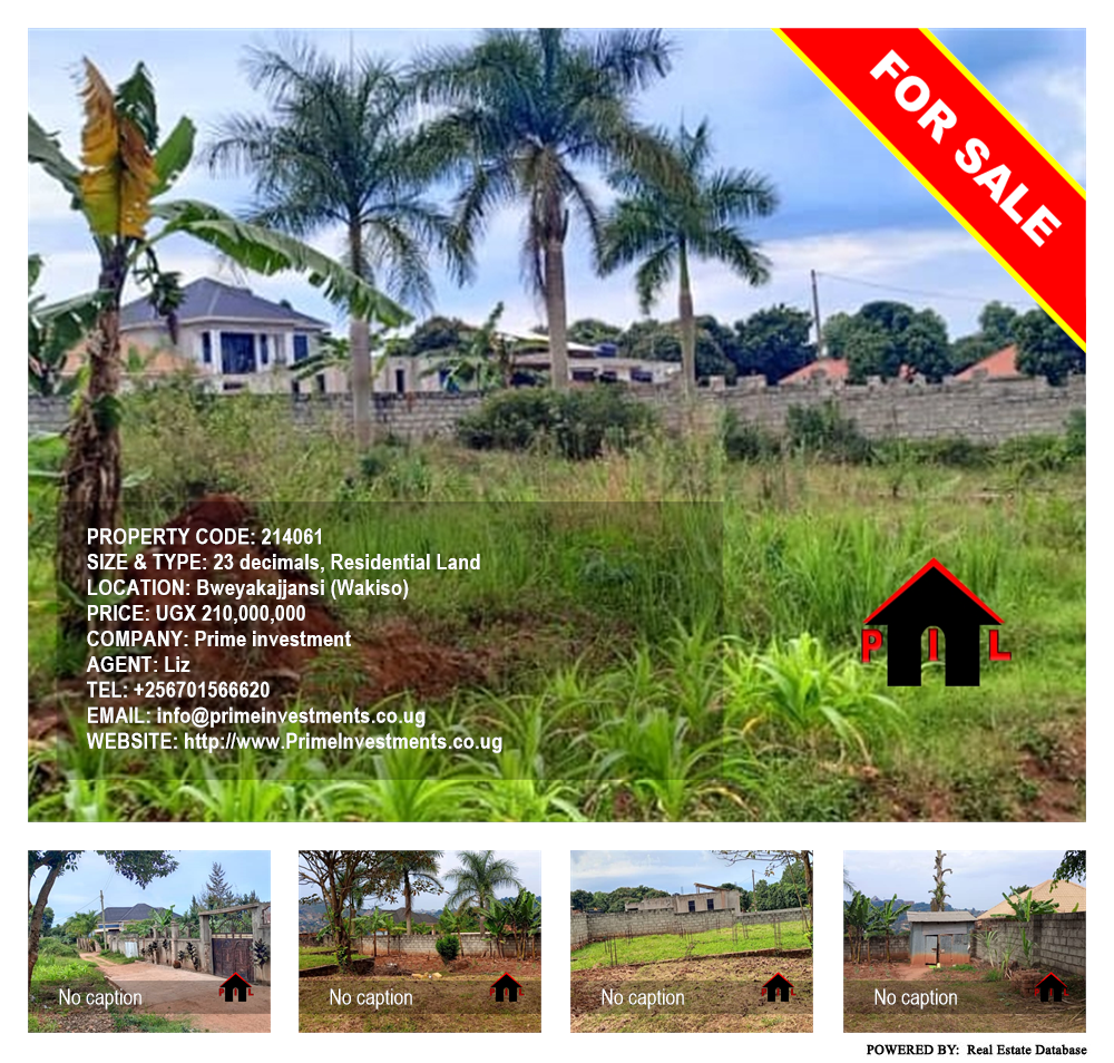 Residential Land  for sale in Bweyakajjansi Wakiso Uganda, code: 214061