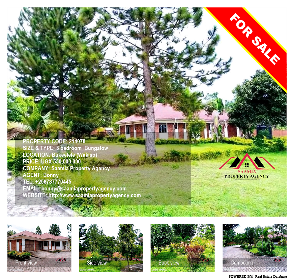 3 bedroom Bungalow  for sale in Bukeelele Wakiso Uganda, code: 214078