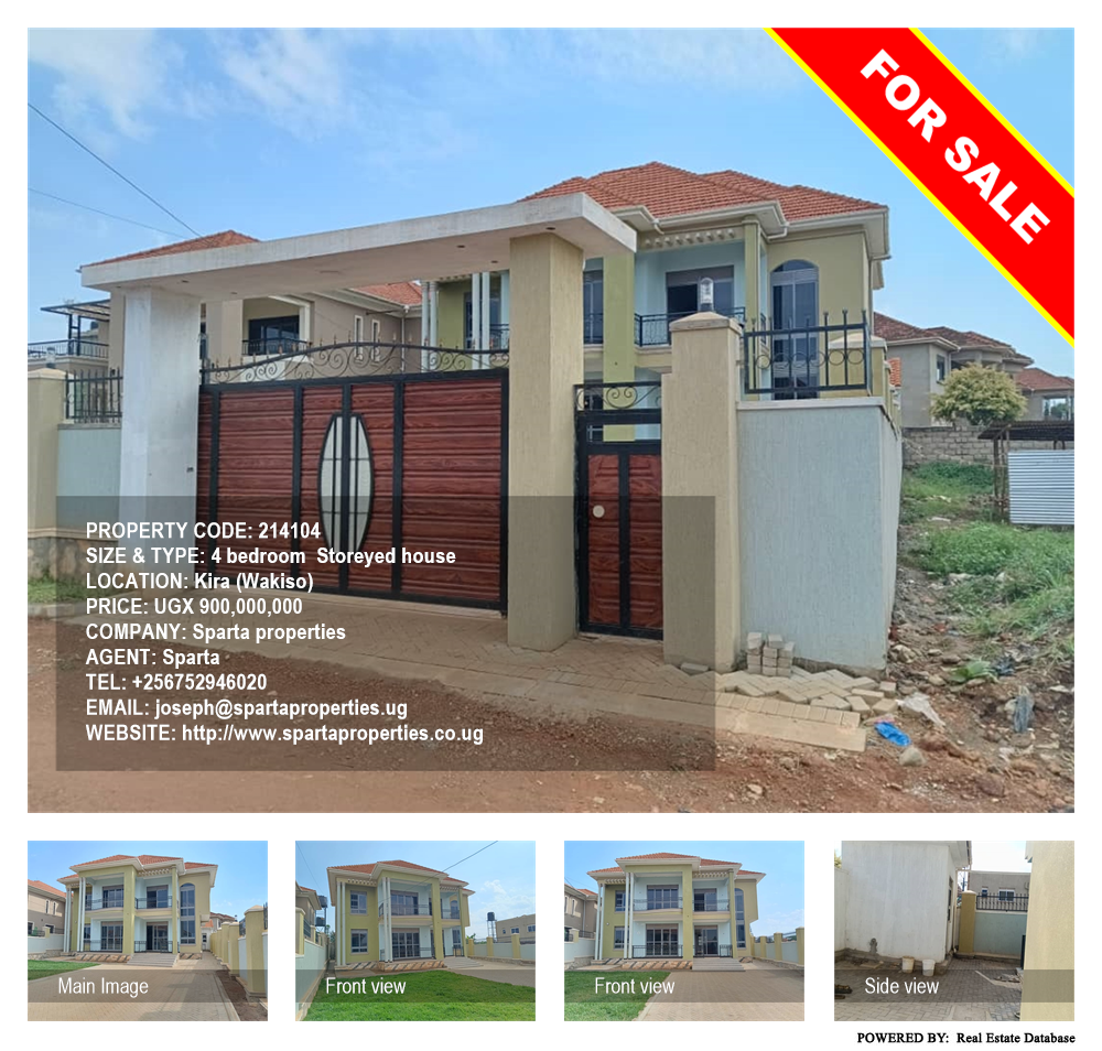 4 bedroom Storeyed house  for sale in Kira Wakiso Uganda, code: 214104