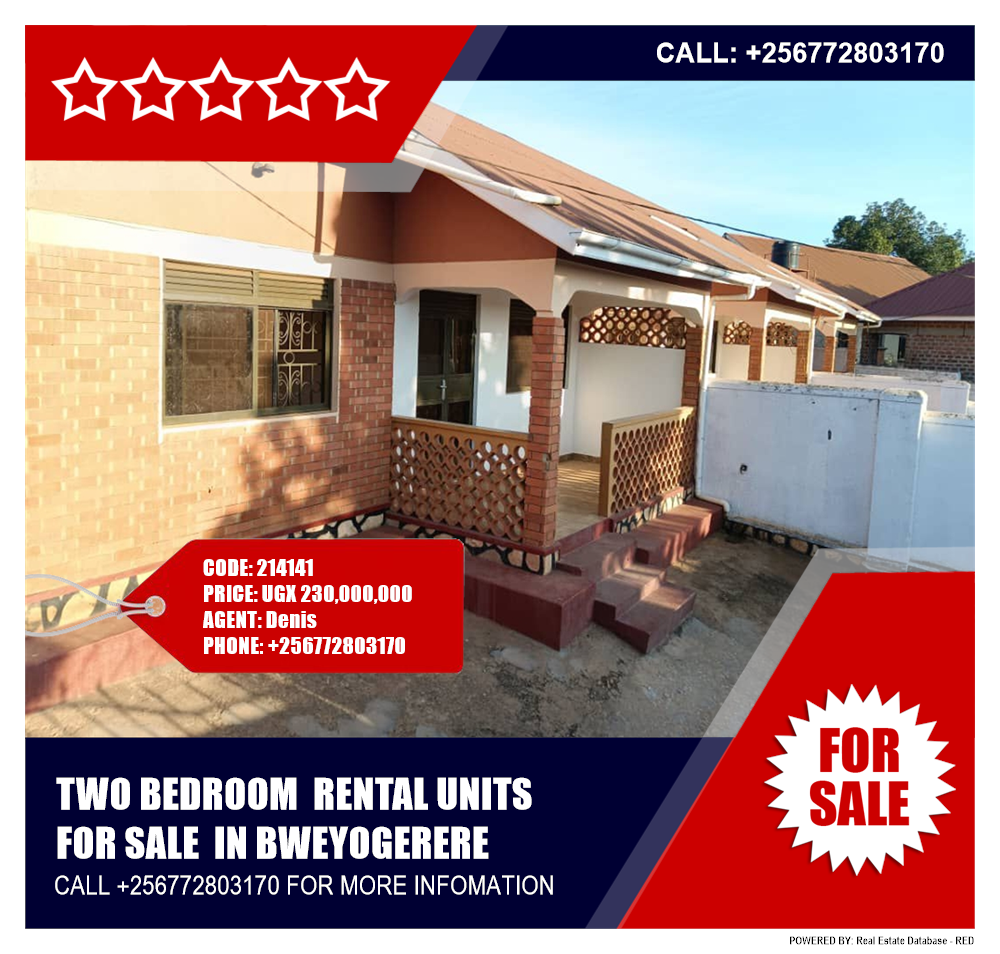 2 bedroom Rental units  for sale in Bweyogerere Wakiso Uganda, code: 214141