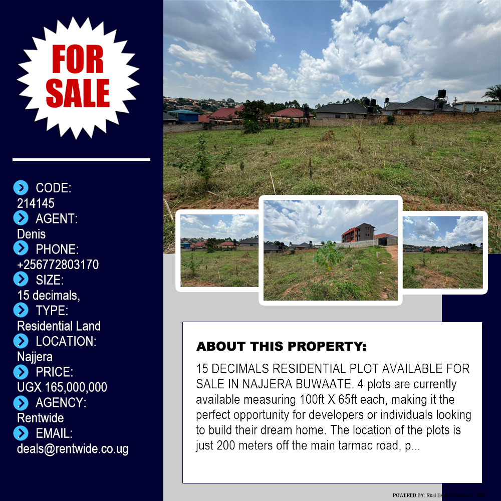 Residential Land  for sale in Najjera Wakiso Uganda, code: 214145