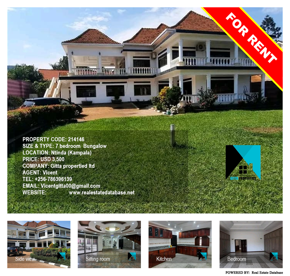 7 bedroom Bungalow  for rent in Ntinda Kampala Uganda, code: 214146