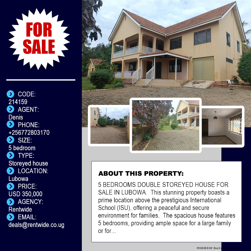 5 bedroom Storeyed house  for sale in Lubowa Wakiso Uganda, code: 214159