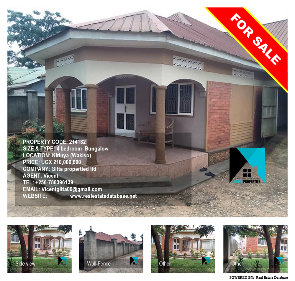 4 bedroom Bungalow  for sale in Kirinya Wakiso Uganda, code: 214182