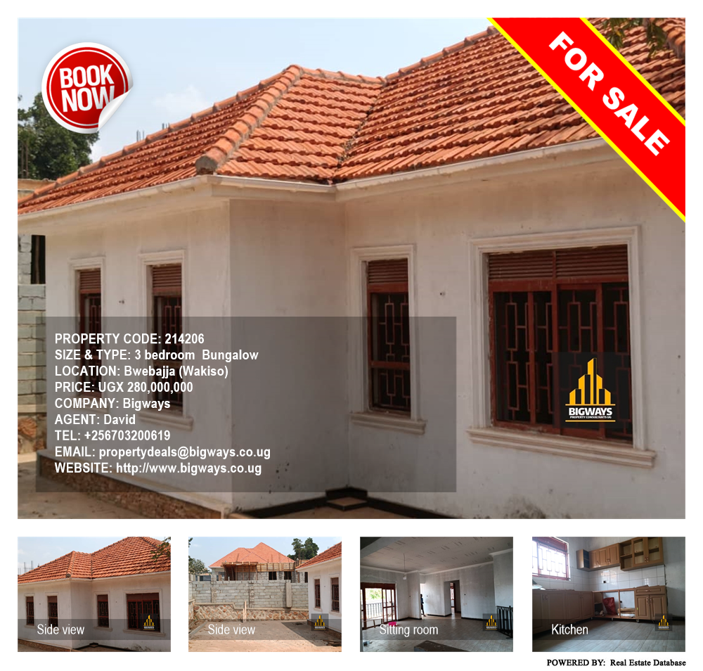 3 bedroom Bungalow  for sale in Bwebajja Wakiso Uganda, code: 214206