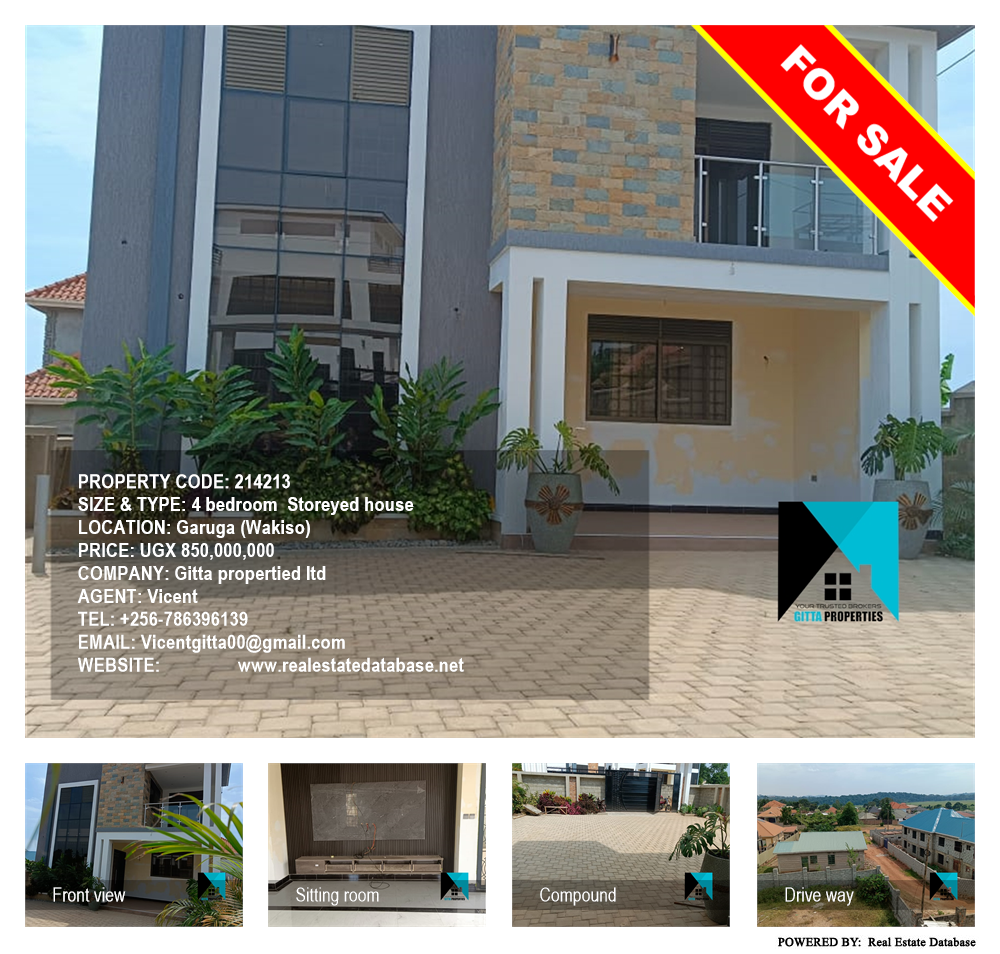 4 bedroom Storeyed house  for sale in Garuga Wakiso Uganda, code: 214213