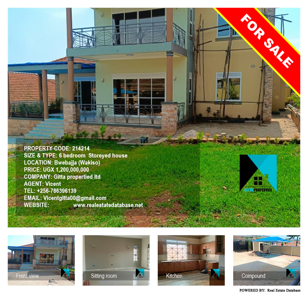 6 bedroom Storeyed house  for sale in Bwebajja Wakiso Uganda, code: 214214