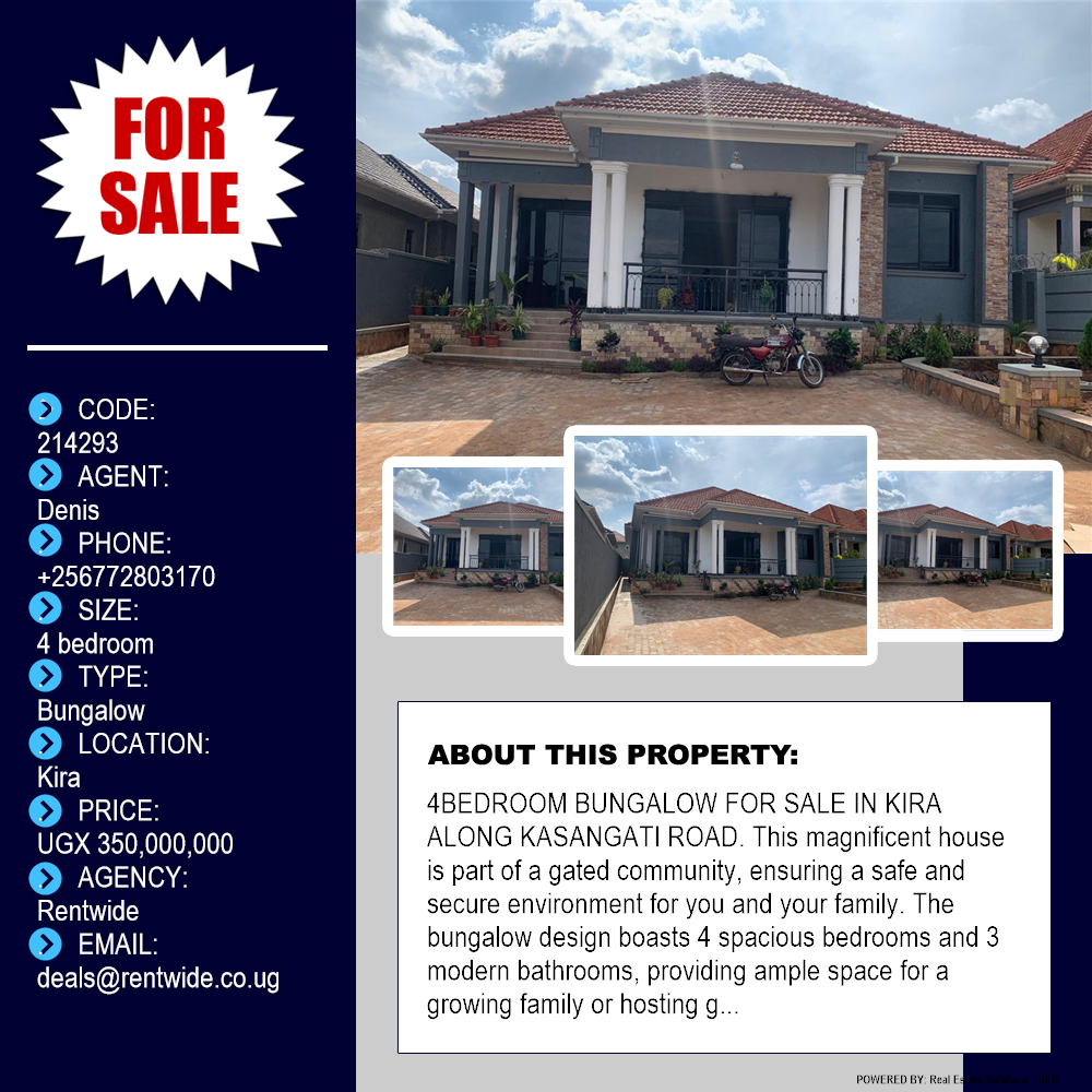 4 bedroom Bungalow  for sale in Kira Wakiso Uganda, code: 214293