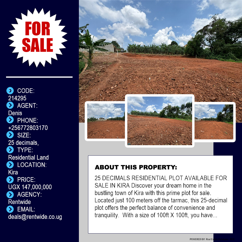 Residential Land  for sale in Kira Wakiso Uganda, code: 214295