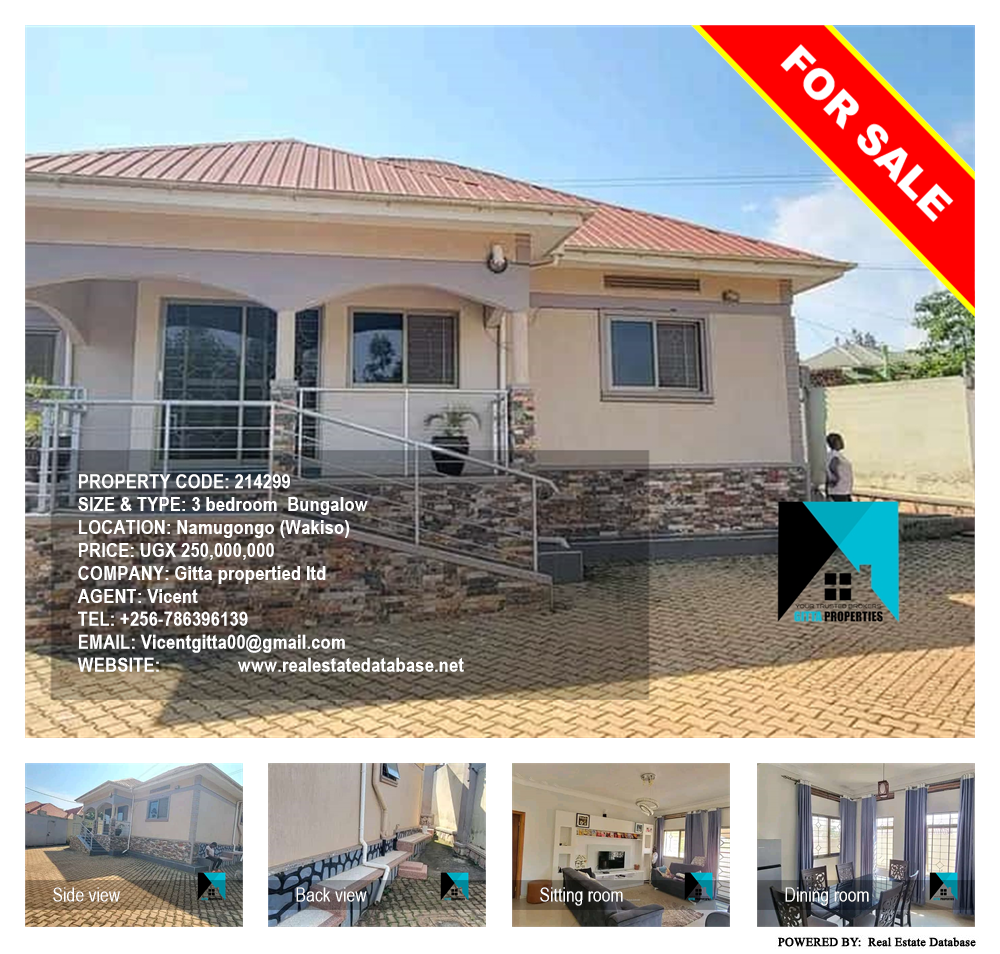 3 bedroom Bungalow  for sale in Namugongo Wakiso Uganda, code: 214299