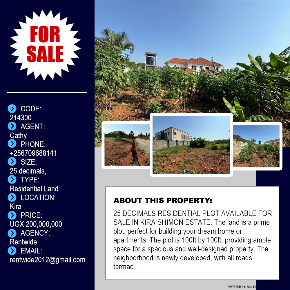 Residential Land  for sale in Kira Wakiso Uganda, code: 214300