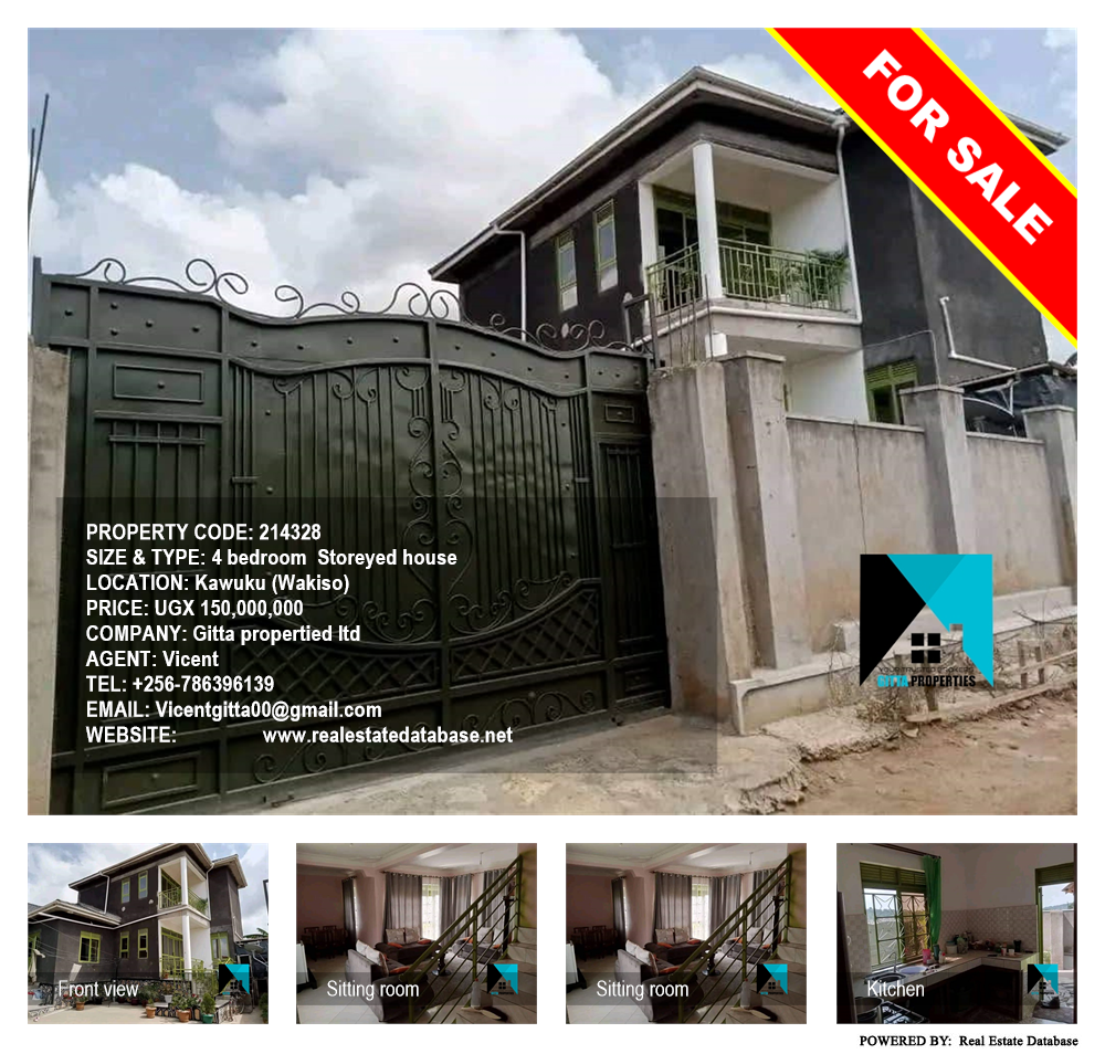 4 bedroom Storeyed house  for sale in Kawuku Wakiso Uganda, code: 214328