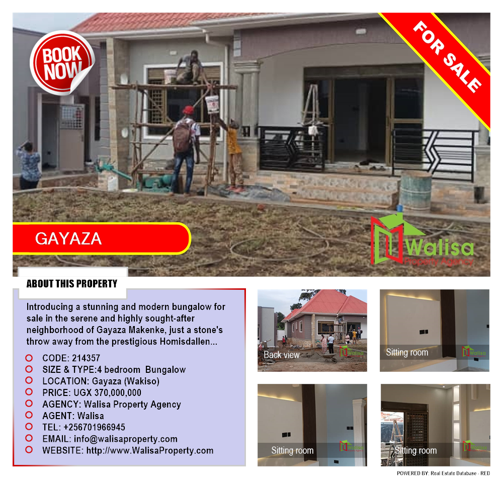 4 bedroom Bungalow  for sale in Gayaza Wakiso Uganda, code: 214357