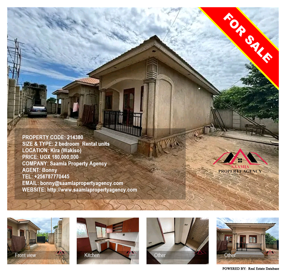 2 bedroom Rental units  for sale in Kira Wakiso Uganda, code: 214380