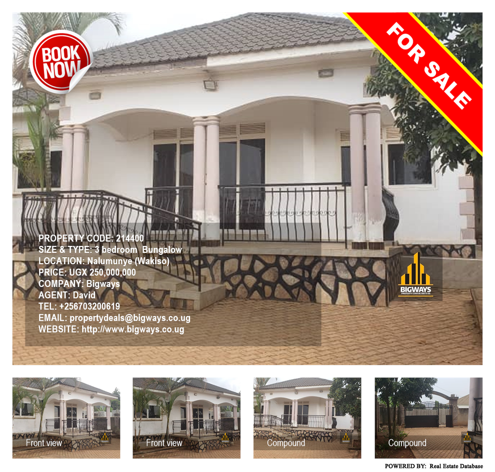 3 bedroom Bungalow  for sale in Nalumunye Wakiso Uganda, code: 214400