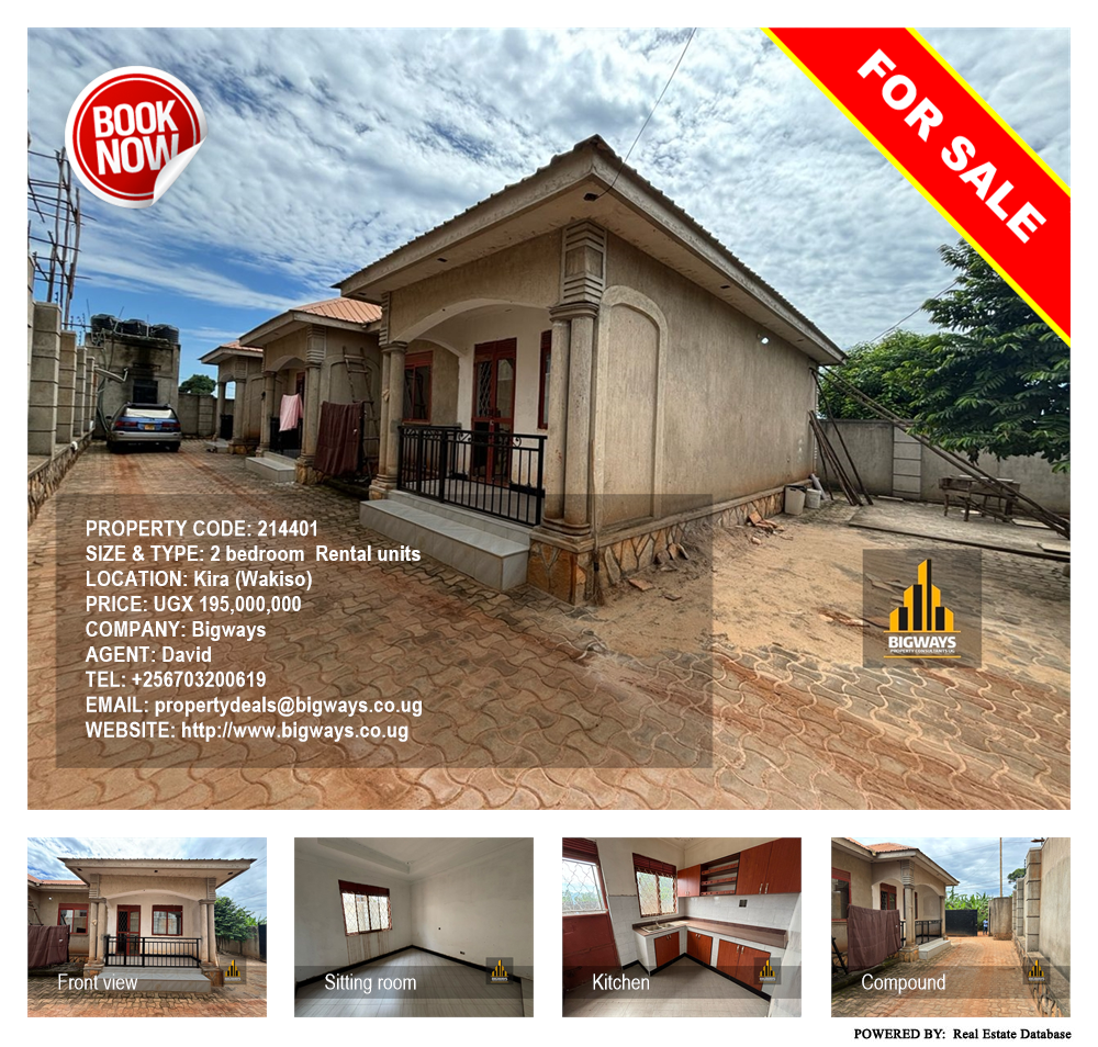 2 bedroom Rental units  for sale in Kira Wakiso Uganda, code: 214401