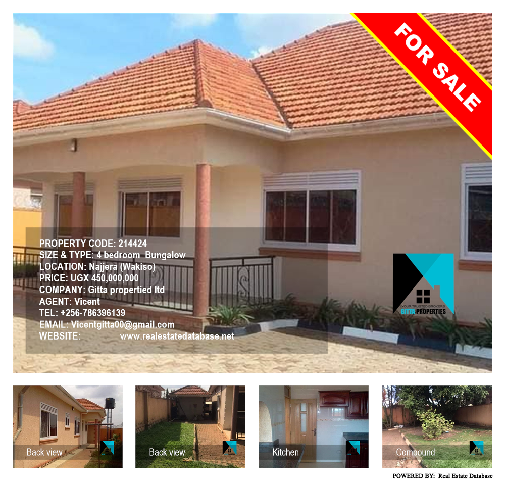 4 bedroom Bungalow  for sale in Najjera Wakiso Uganda, code: 214424