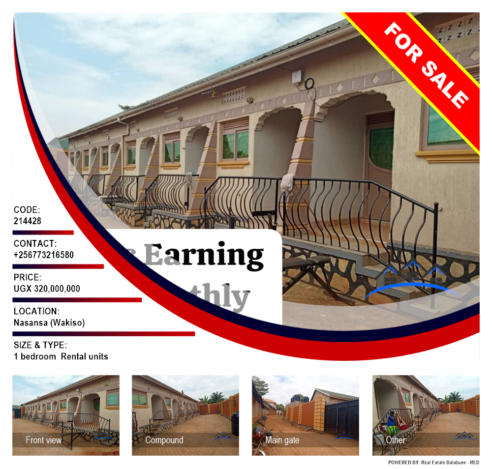 1 bedroom Rental units  for sale in Nasansa Wakiso Uganda, code: 214428