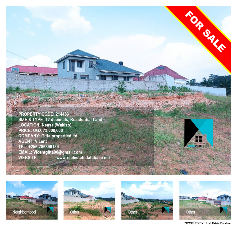 Residential Land  for sale in Nsasa Wakiso Uganda, code: 214433