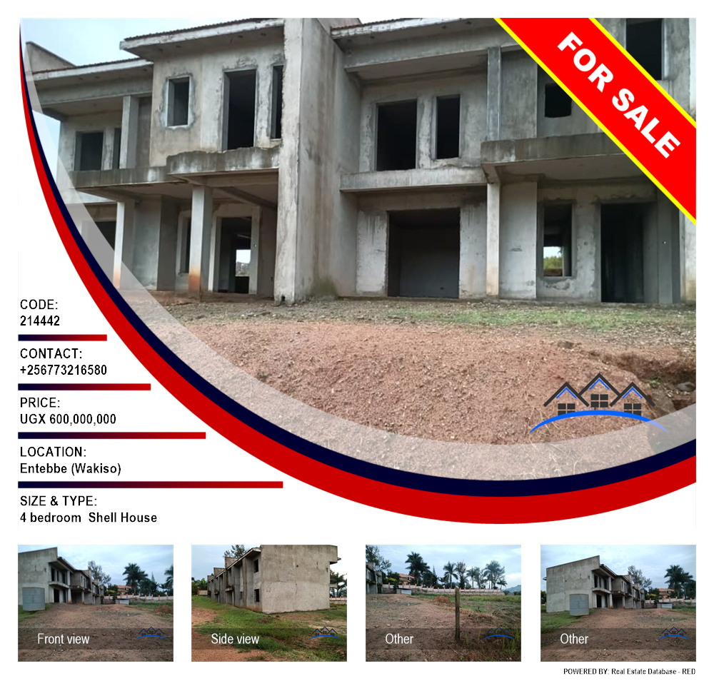 4 bedroom Shell House  for sale in Entebbe Wakiso Uganda, code: 214442