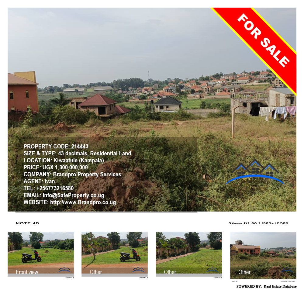 Residential Land  for sale in Kiwaatule Kampala Uganda, code: 214443