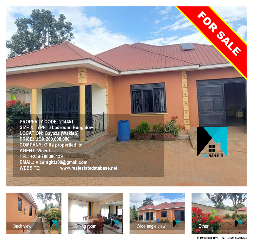 3 bedroom Bungalow  for sale in Gayaza Wakiso Uganda, code: 214451