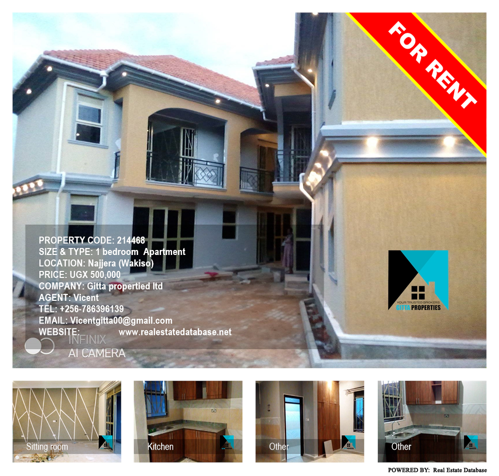 1 bedroom Apartment  for rent in Najjera Wakiso Uganda, code: 214468