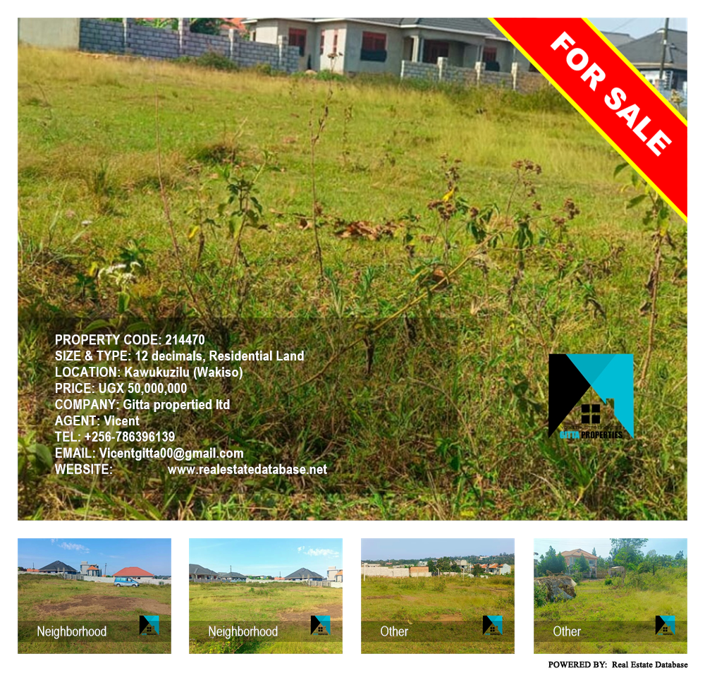 Residential Land  for sale in Kawukuzilu Wakiso Uganda, code: 214470