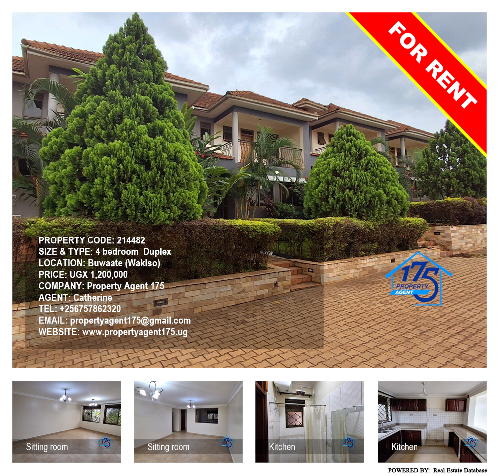 4 bedroom Duplex  for rent in Buwaate Wakiso Uganda, code: 214482