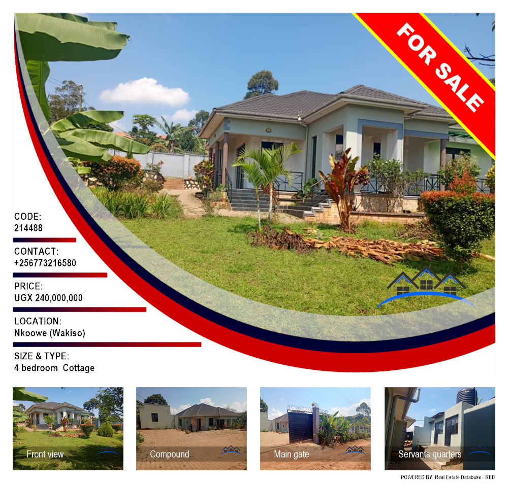 4 bedroom Cottage  for sale in Nkoowe Wakiso Uganda, code: 214488