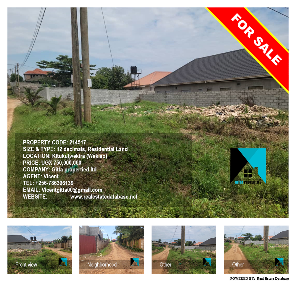 Residential Land  for sale in Kitukutwekira Wakiso Uganda, code: 214517