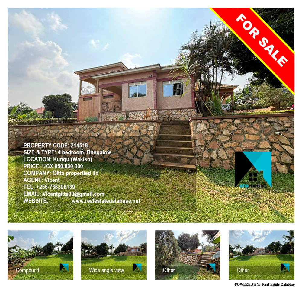 4 bedroom Bungalow  for sale in Kungu Wakiso Uganda, code: 214518