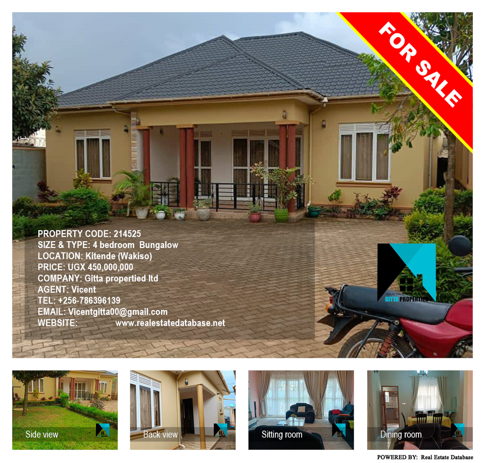 4 bedroom Bungalow  for sale in Kitende Wakiso Uganda, code: 214525