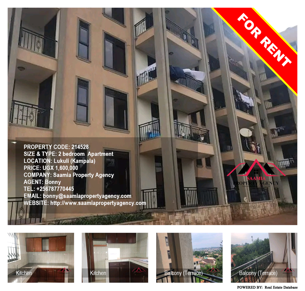 2 bedroom Apartment  for rent in Lukuli Kampala Uganda, code: 214528