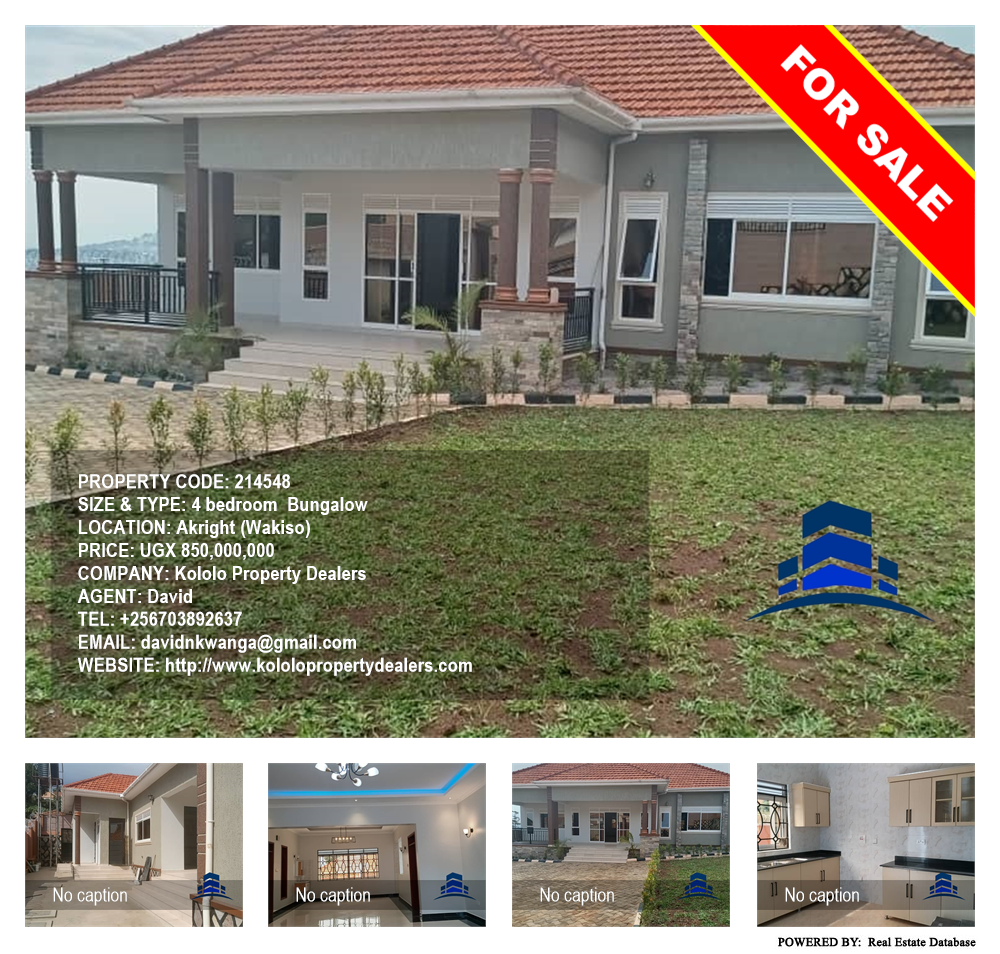 4 bedroom Bungalow  for sale in Akright Wakiso Uganda, code: 214548