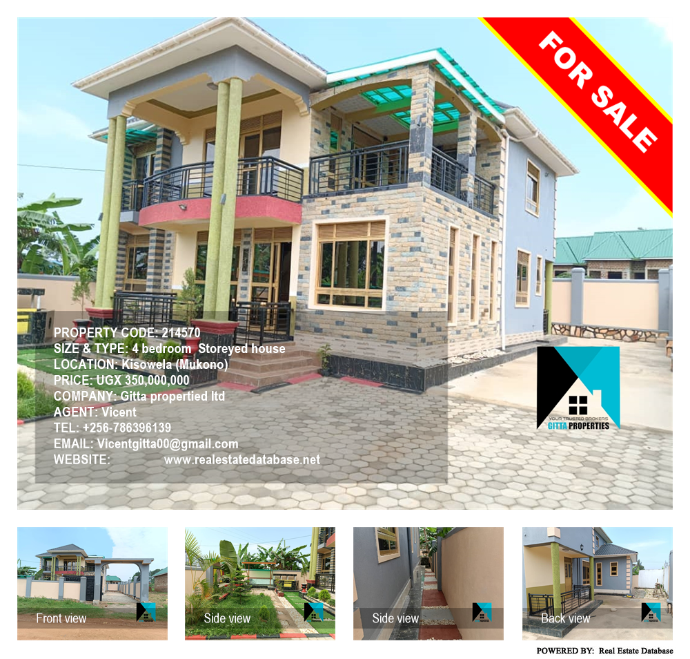 4 bedroom Storeyed house  for sale in Kisowela Mukono Uganda, code: 214570