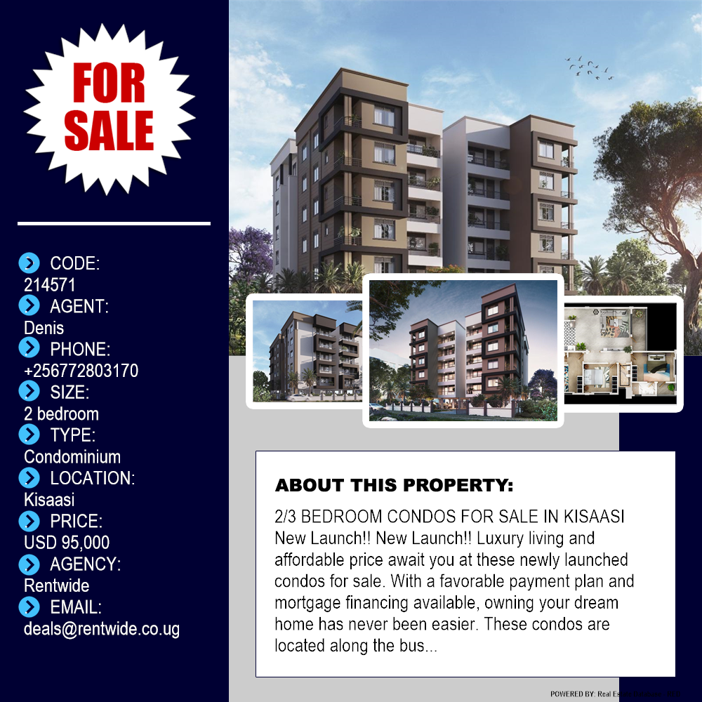 2 bedroom Condominium  for sale in Kisaasi Kampala Uganda, code: 214571