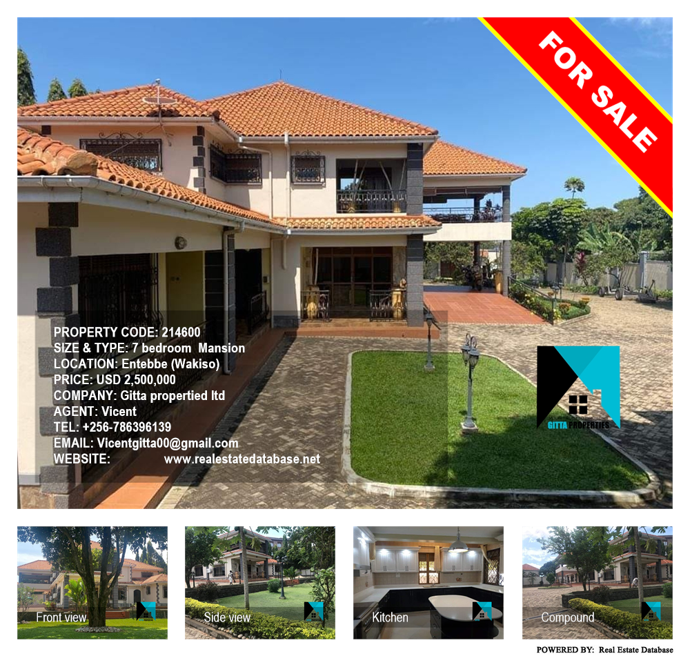 7 bedroom Mansion  for sale in Entebbe Wakiso Uganda, code: 214600