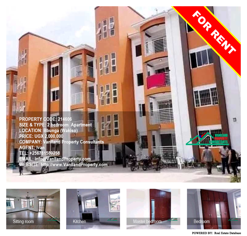 2 bedroom Apartment  for rent in Bbunga Wakiso Uganda, code: 214606