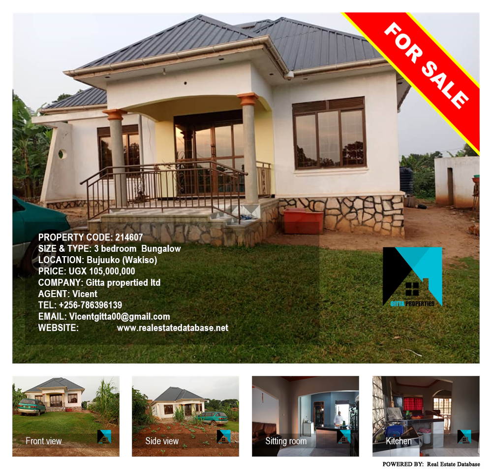 3 bedroom Bungalow  for sale in Bujuuko Wakiso Uganda, code: 214607