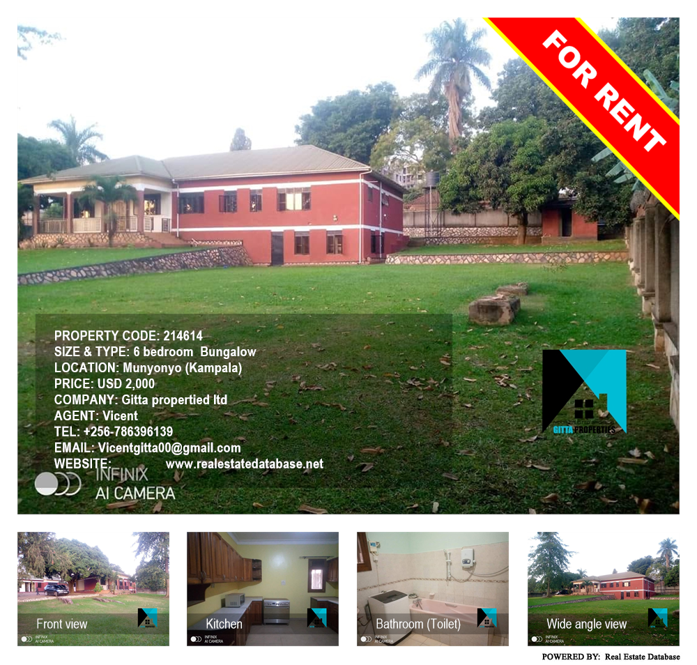 6 bedroom Bungalow  for rent in Munyonyo Kampala Uganda, code: 214614