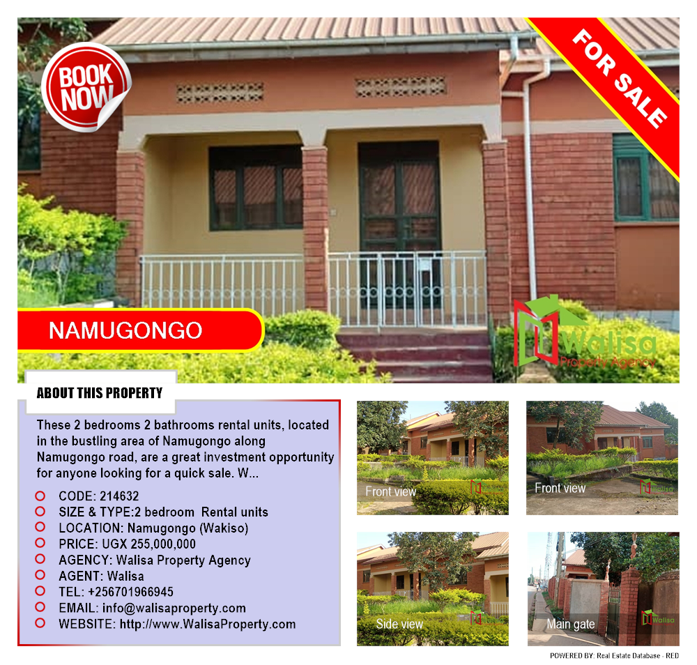 2 bedroom Rental units  for sale in Namugongo Wakiso Uganda, code: 214632