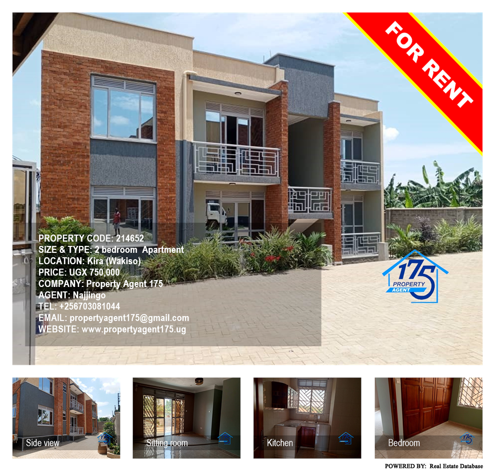 2 bedroom Apartment  for rent in Kira Wakiso Uganda, code: 214652