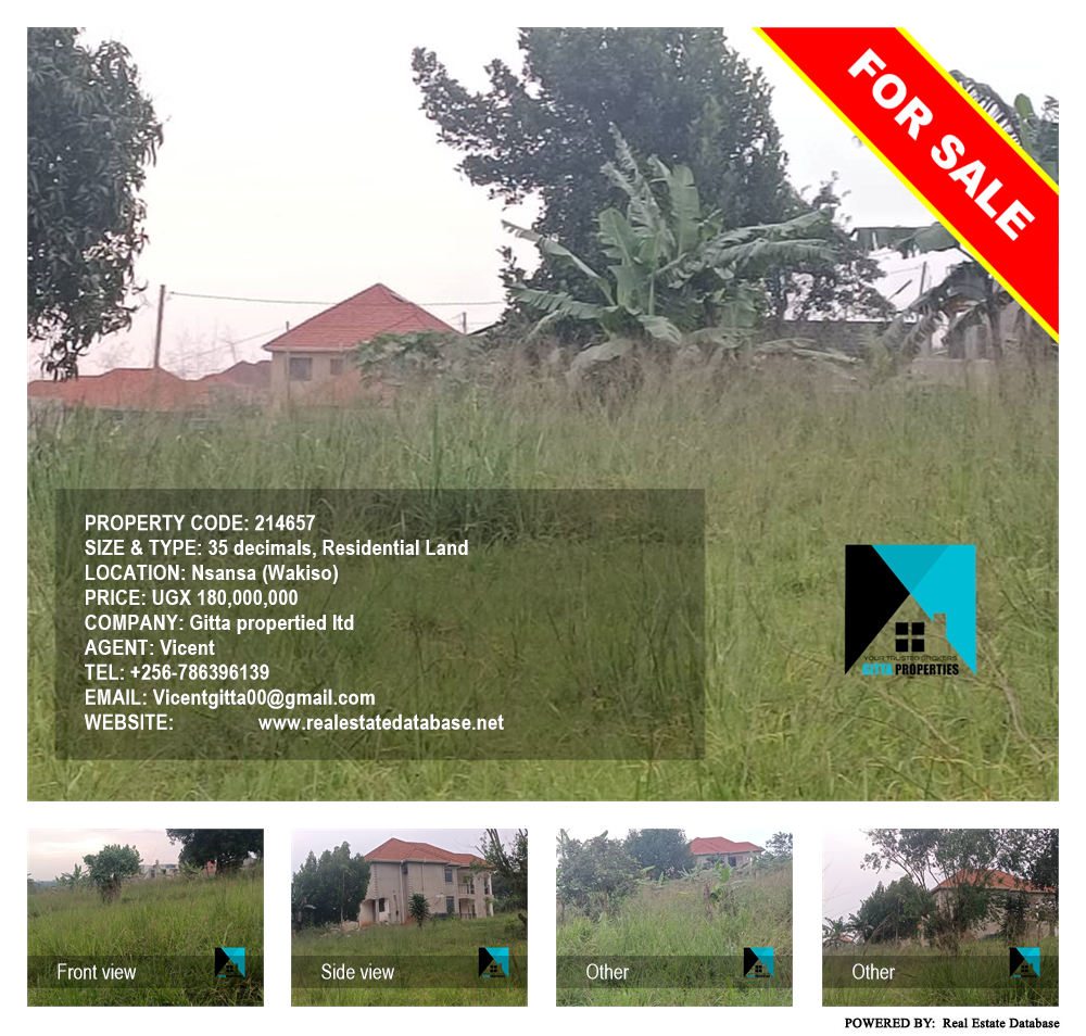 Residential Land  for sale in Nsansa Wakiso Uganda, code: 214657