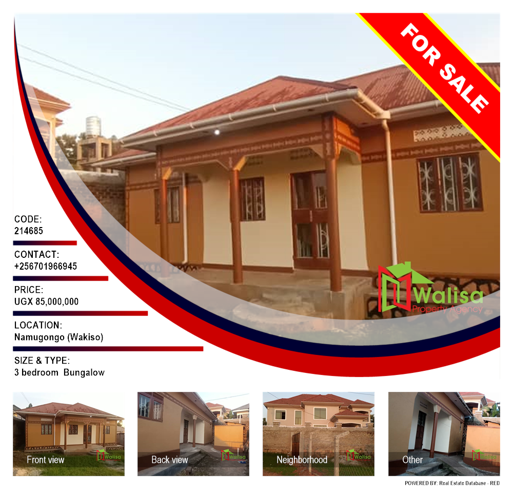 3 bedroom Bungalow  for sale in Namugongo Wakiso Uganda, code: 214685