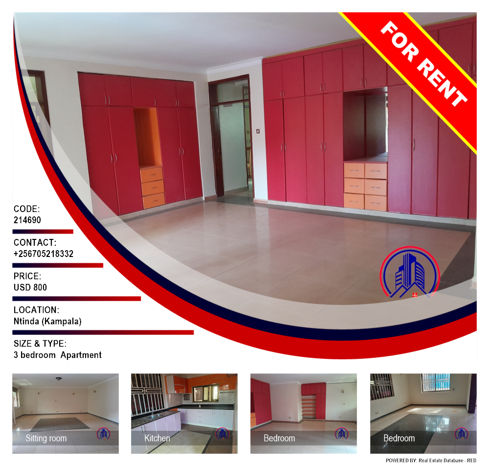 3 bedroom Apartment  for rent in Ntinda Kampala Uganda, code: 214690